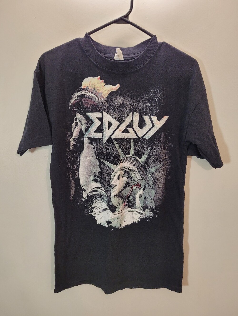 Rare Edguy T-shirt Anvil Black 2008 Tour Graphic Tinnitus over America - Size M